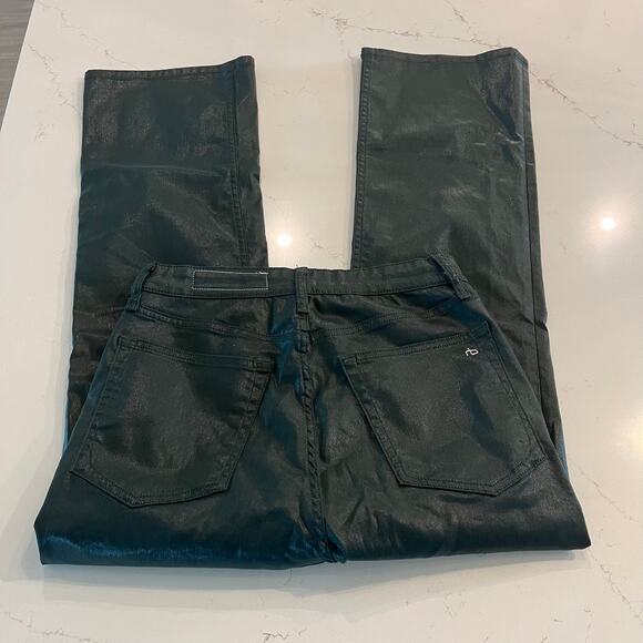Rag & Bone Casey High Rise Ankle Flare Jeans in Coated Pine Grove Size 30 - Picture 5 of 11